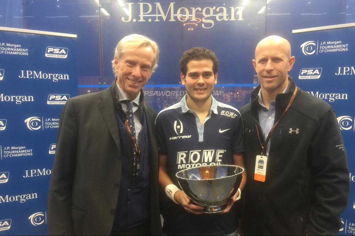 SPEAR Co-Founder Dave Endres with Dr. Charles Goodwin at the 2017 JP Morgan Tournament of Champions held in Grand Central Station