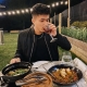 Katie Elifritz in outdoor restaurant