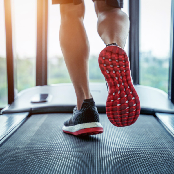 Man running on treadmill